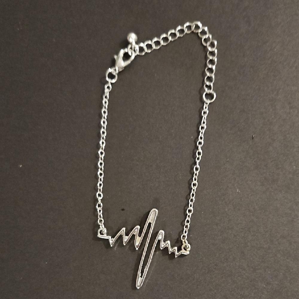 Silver Heartbeat Bracelet
